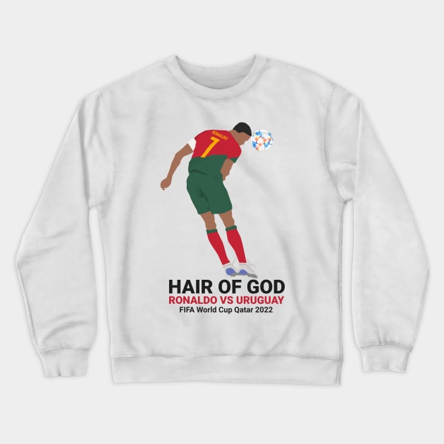 Hair of God Ronaldo Crewneck Sweatshirt by mursyidinejad